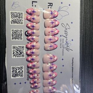 Sassy Nails Pink and Purple Press-On Nails